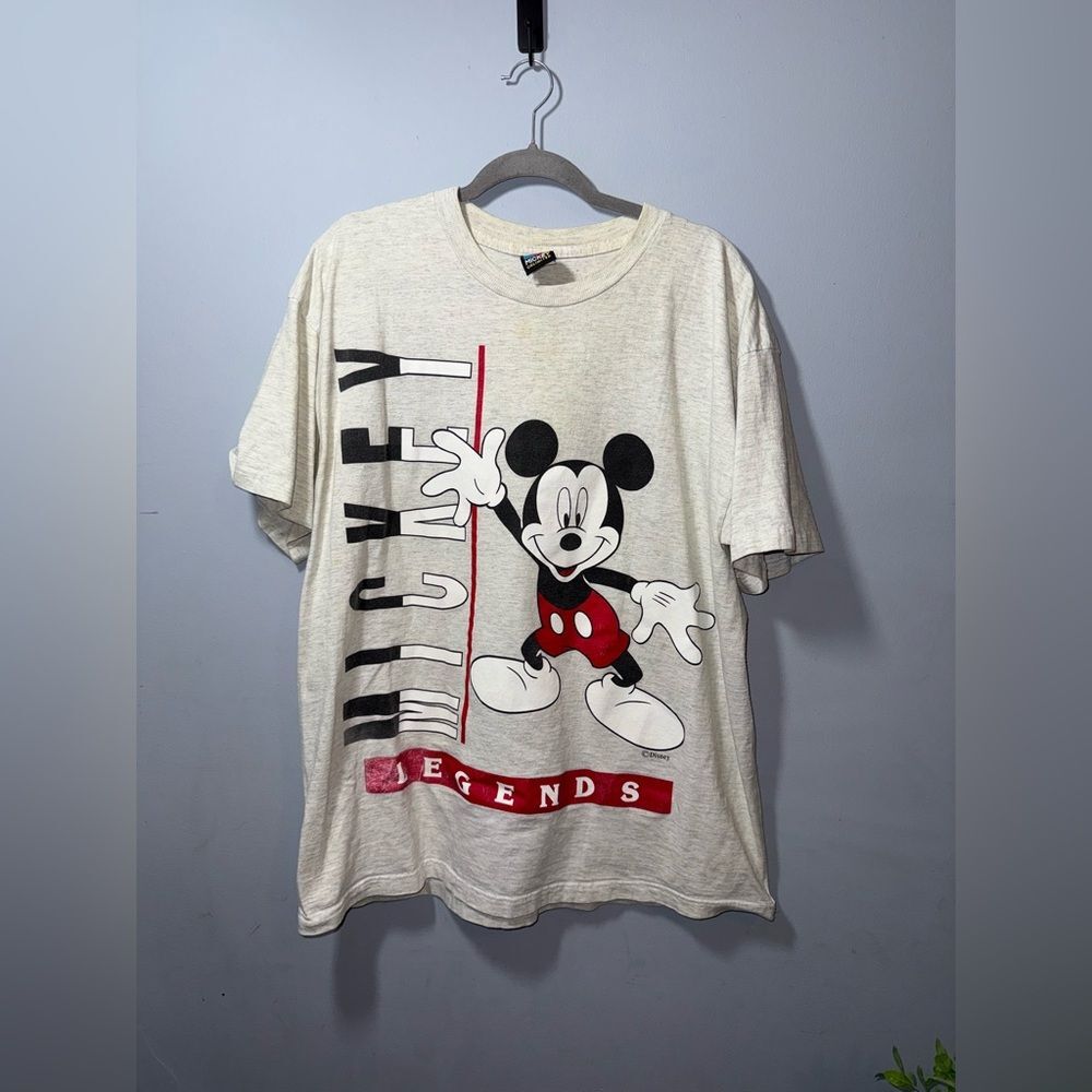 Vintage 90s USA Disney Land N Sea Mickey Mouse legends graphic gray t-shirt 2XL